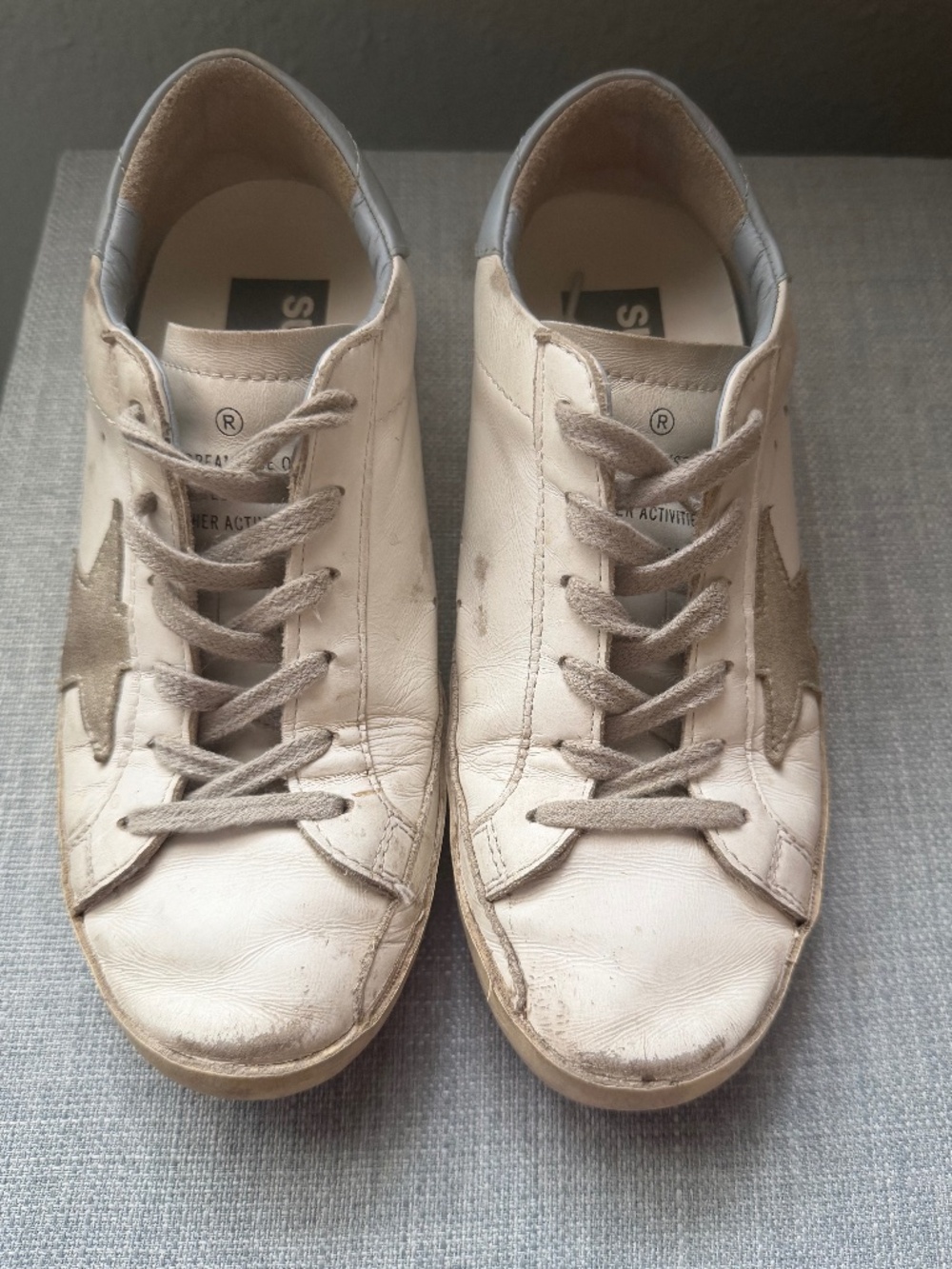 Women's Golden Goose Super Star in White and Ice Blue - Picture 8 of 9